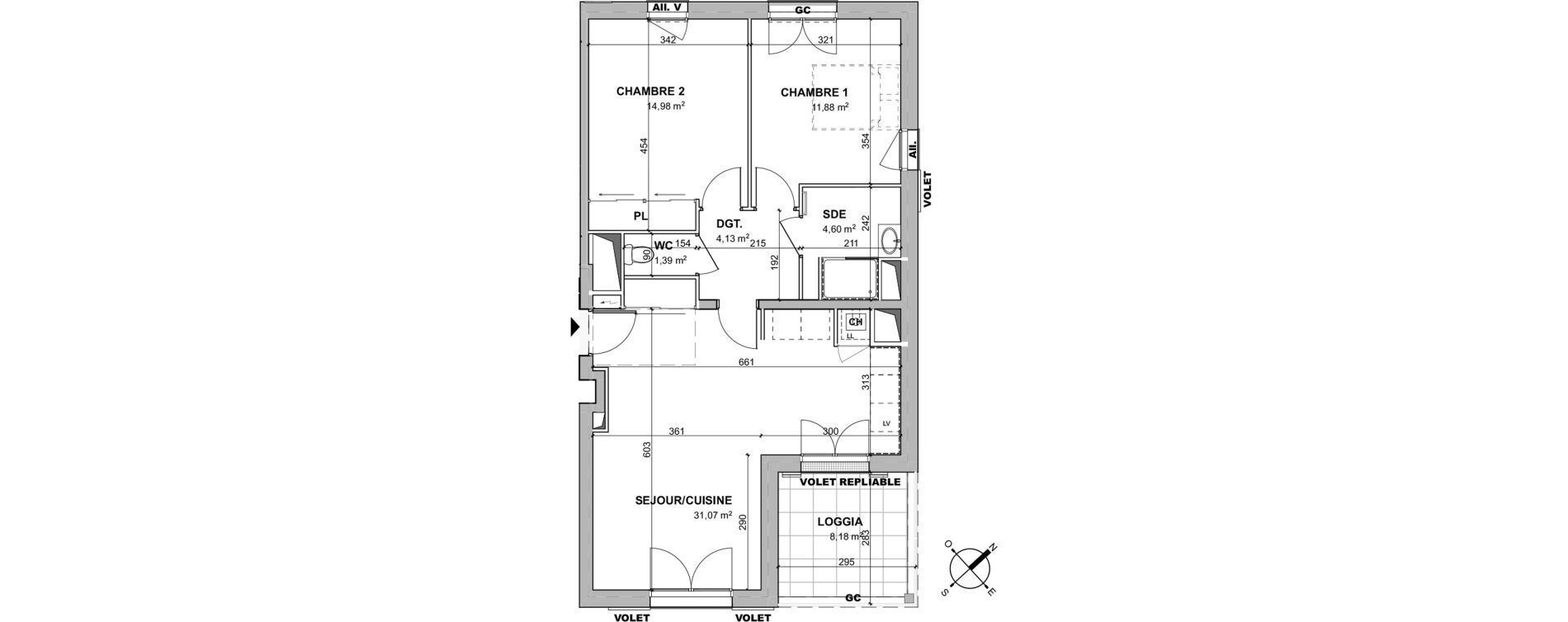 Appartement T3 de 68,05 m2 &agrave; Ch&acirc;telaillon-Plage Centre