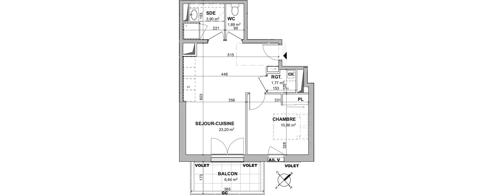 Appartement T2 de 41,62 m2 &agrave; Ch&acirc;telaillon-Plage Centre
