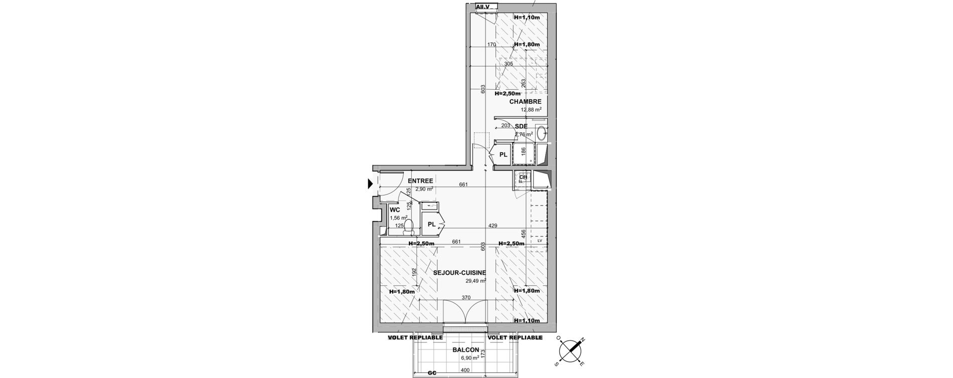 Appartement T2 de 49,59 m2 &agrave; Ch&acirc;telaillon-Plage Centre