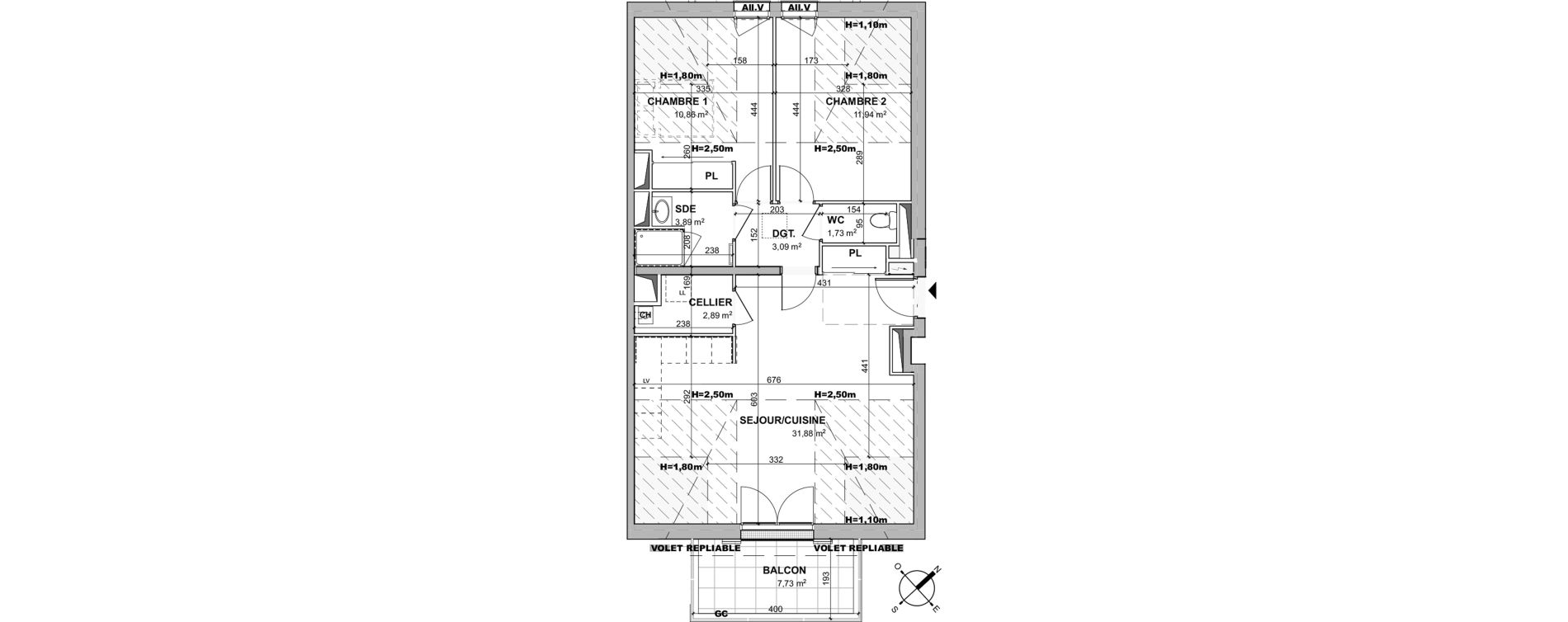 Appartement T3 de 66,28 m2 &agrave; Ch&acirc;telaillon-Plage Centre
