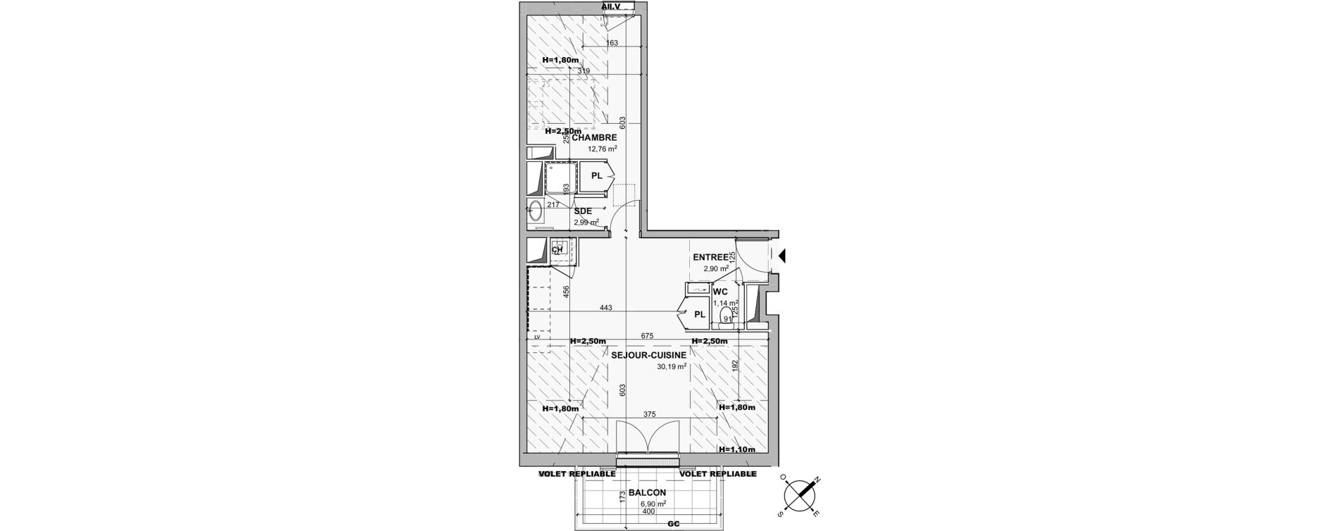 Appartement T2 de 49,98 m2 &agrave; Ch&acirc;telaillon-Plage Centre