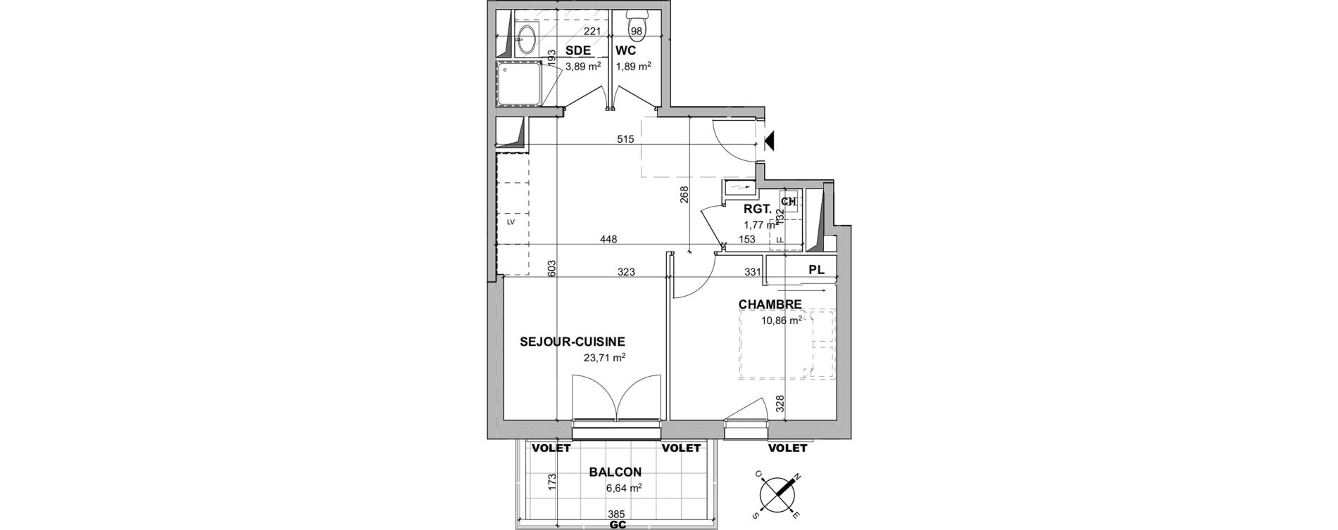 Appartement T2 de 42,12 m2 &agrave; Ch&acirc;telaillon-Plage Centre
