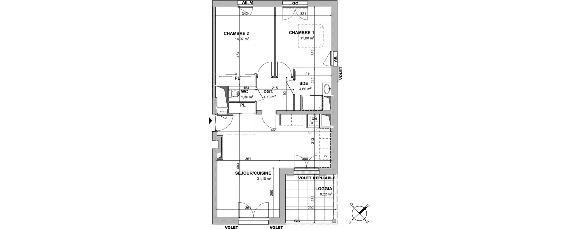 Appartement T3 de 68,04 m2 &agrave; Ch&acirc;telaillon-Plage Centre