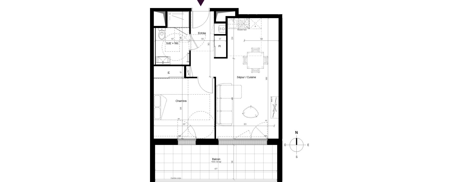 Appartement T2 de 45,12 m2 &agrave; Ch&acirc;telaillon-Plage Centre