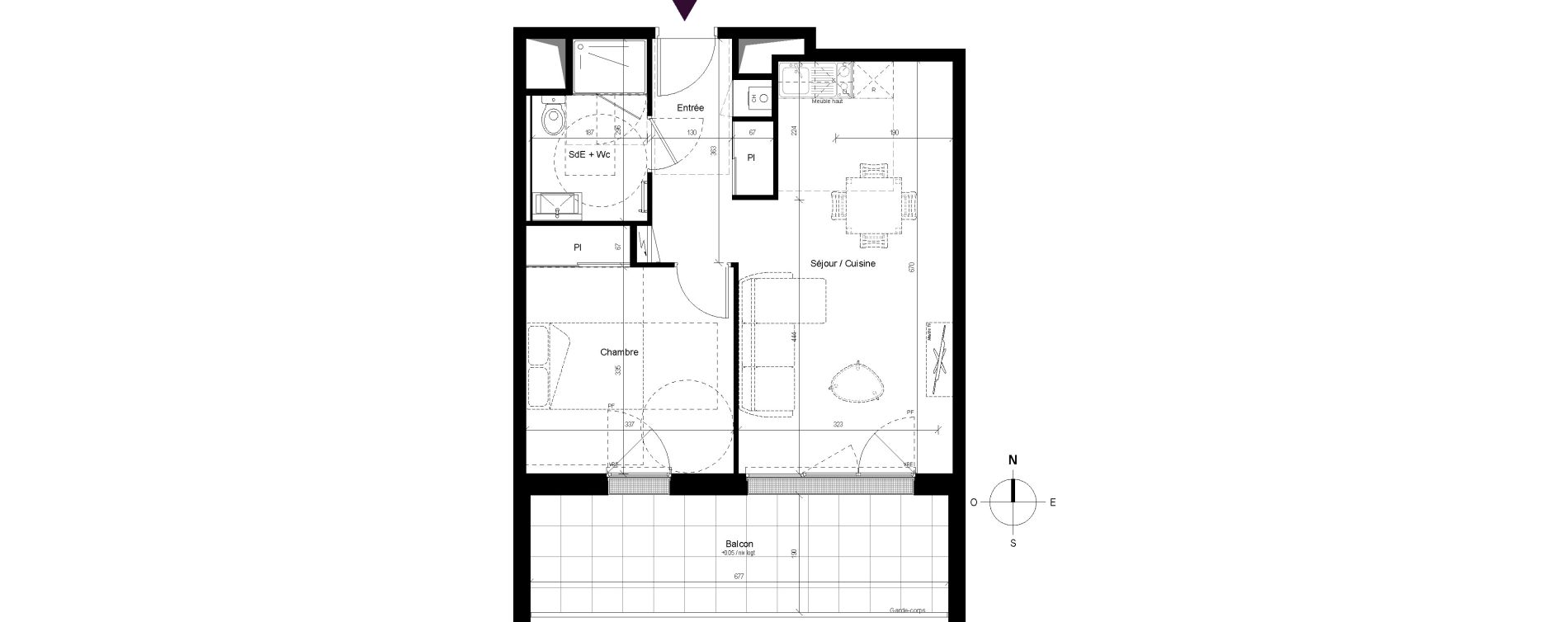 Appartement T2 de 45,12 m2 &agrave; Ch&acirc;telaillon-Plage Centre