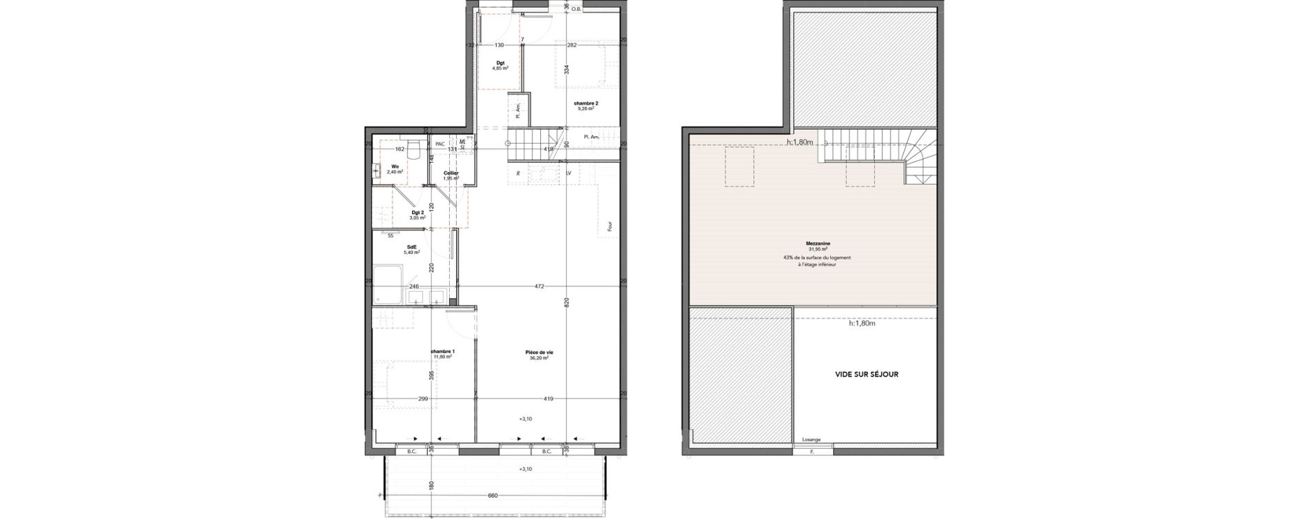 Duplex T3 de 106,78 m2 &agrave; Ch&acirc;telaillon-Plage Centre