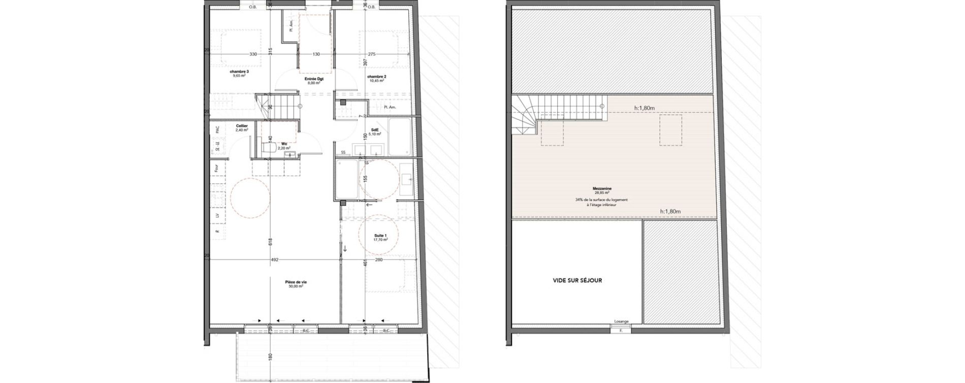 Duplex T4 de 114,34 m2 &agrave; Ch&acirc;telaillon-Plage Centre