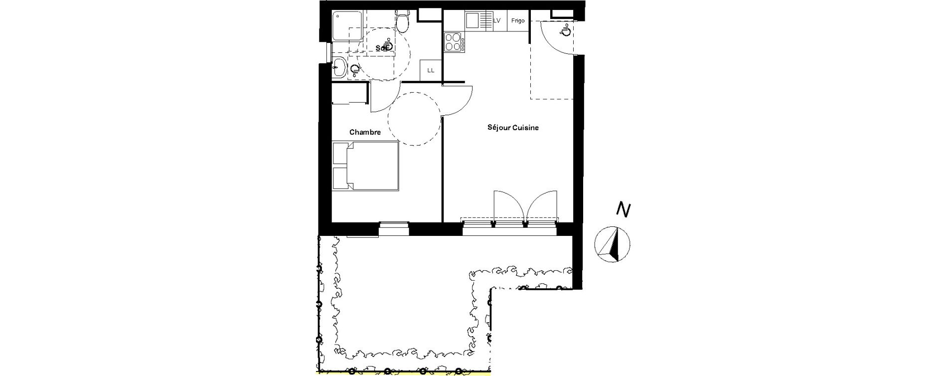 Appartement T2 de 39,79 m2 &agrave; Dompierre-Sur-Mer Centre