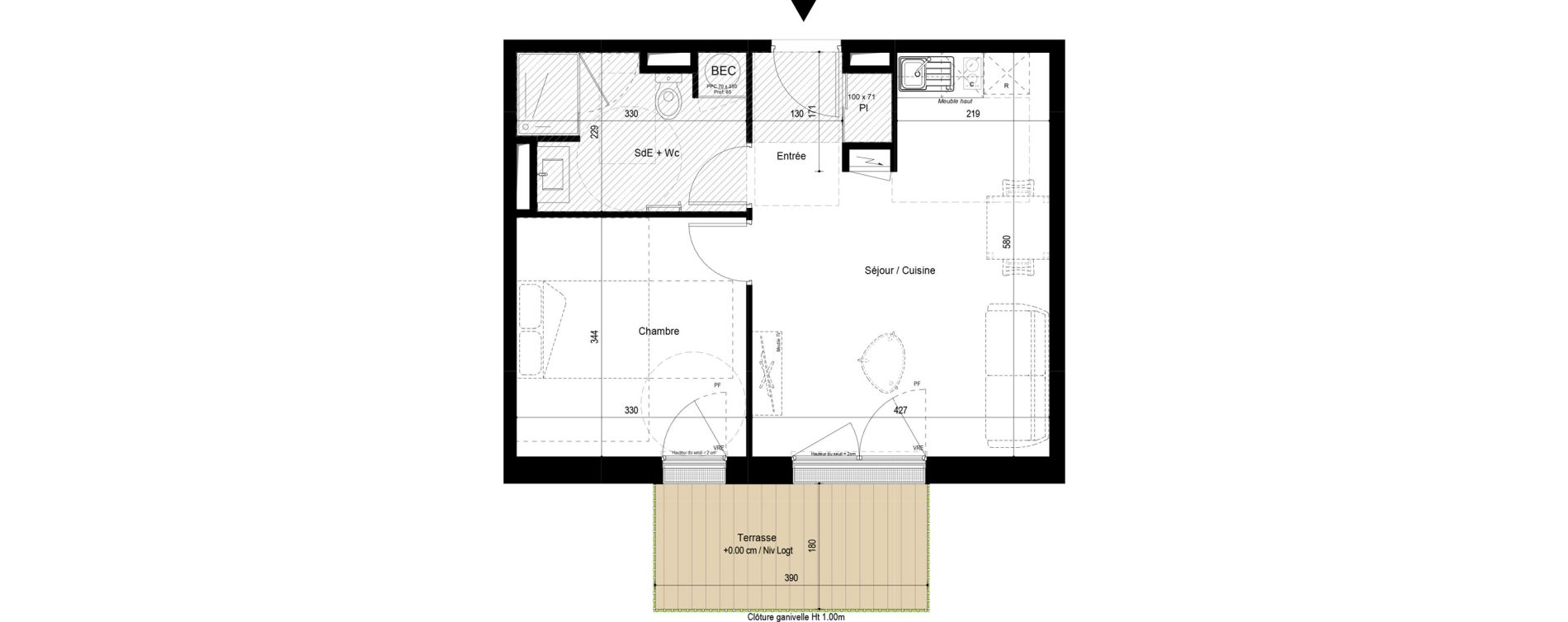 Appartement T2 de 42,41 m2 &agrave; Fouras Centre