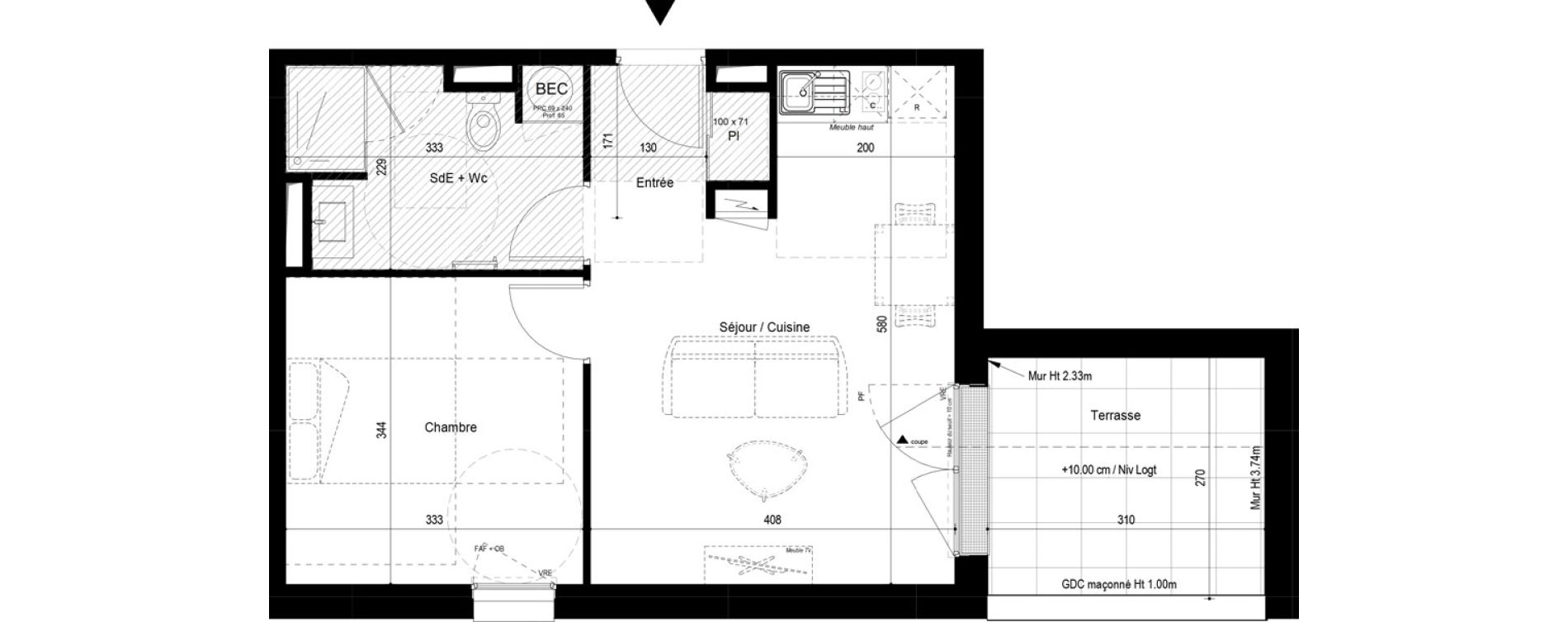 Appartement T2 de 41,47 m2 &agrave; Fouras Centre