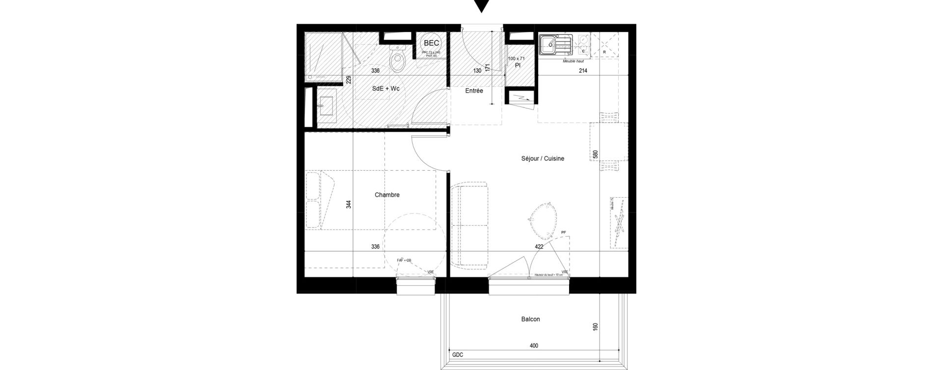 Appartement T2 de 42,46 m2 &agrave; Fouras Centre