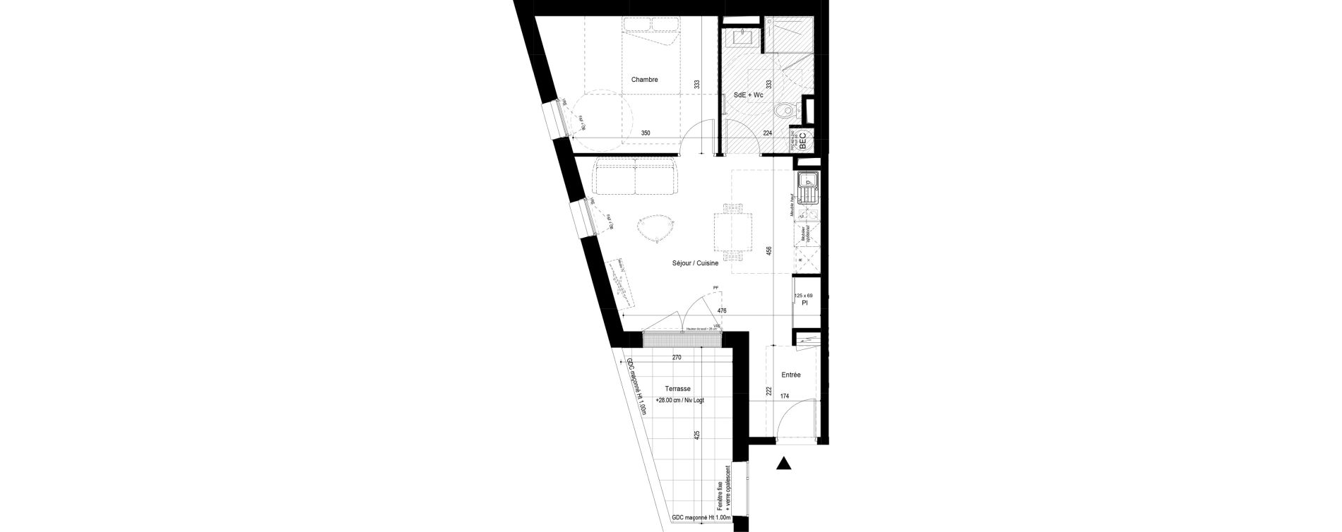 Appartement T2 de 46,60 m2 &agrave; Fouras Centre