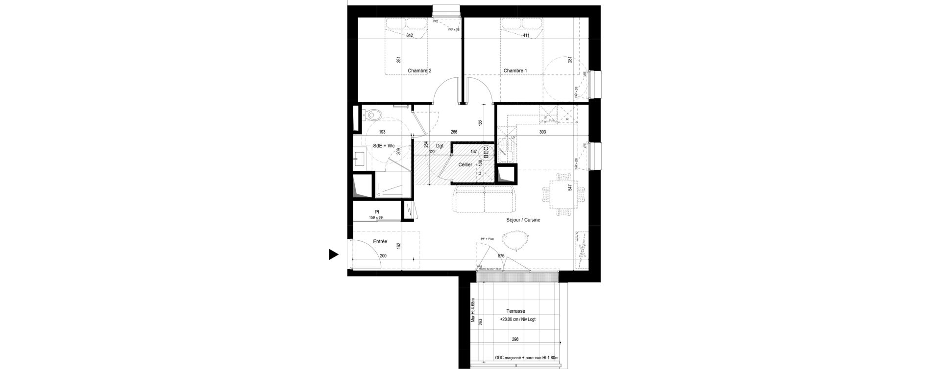 Appartement T3 de 61,07 m2 &agrave; Fouras Centre