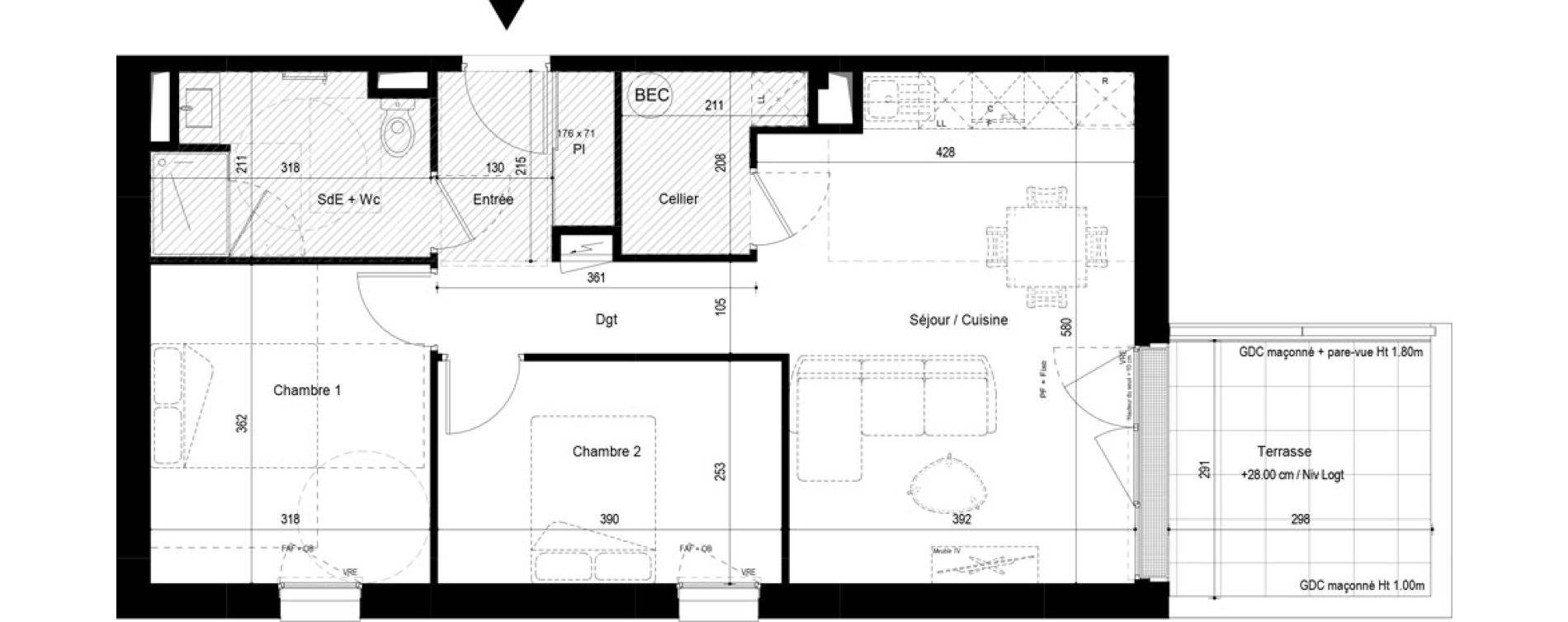 Appartement T3 de 61,88 m2 &agrave; Fouras Centre