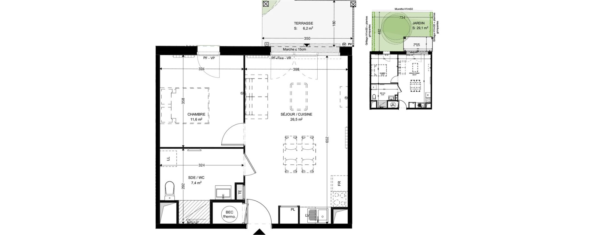 Appartement T2 de 45,50 m2 &agrave; Fouras Chevalier