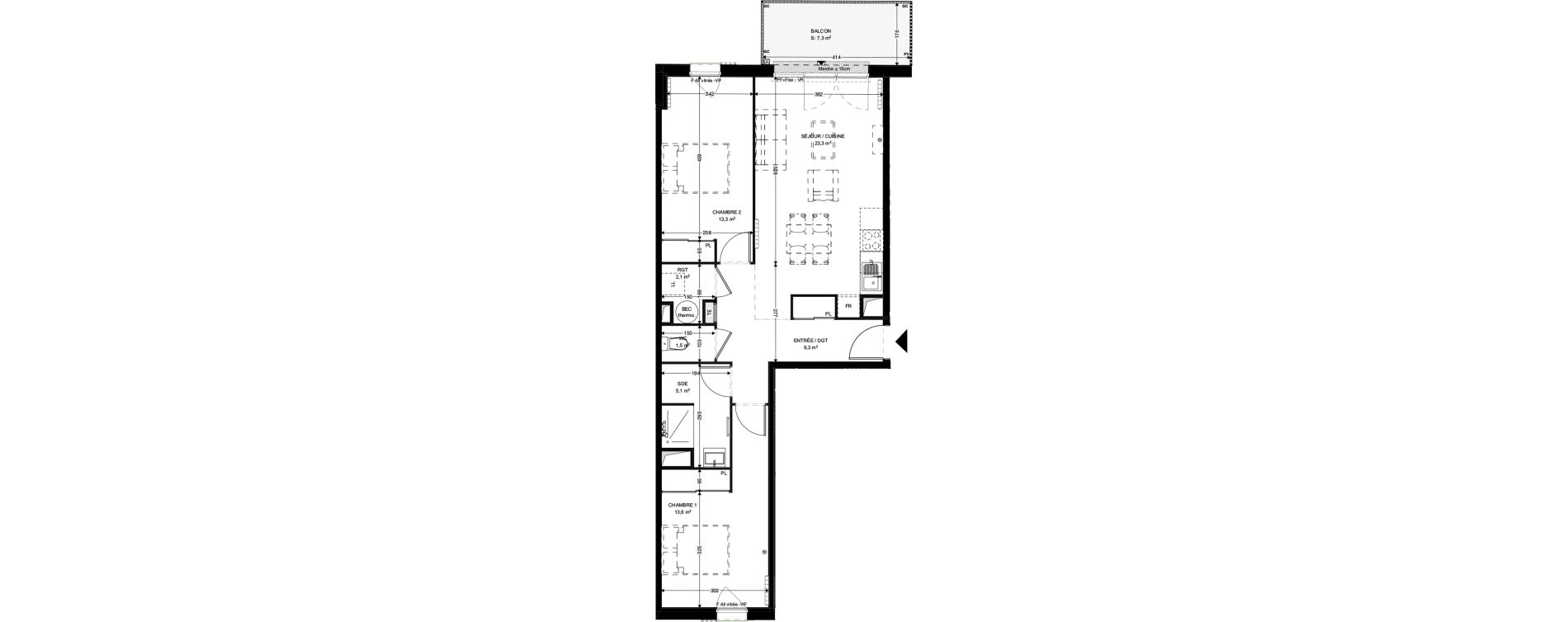 Appartement T3 de 68,20 m2 &agrave; Fouras Chevalier