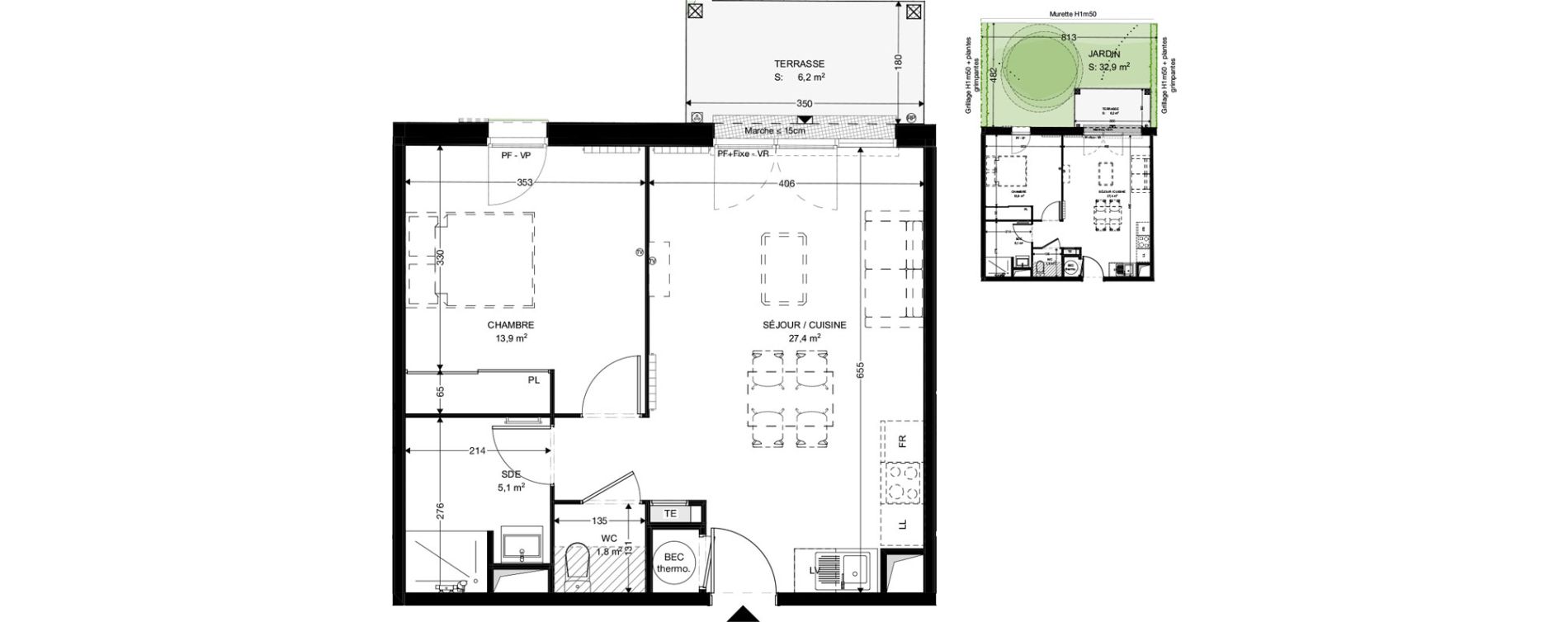 Appartement T2 de 48,20 m2 &agrave; Fouras Chevalier