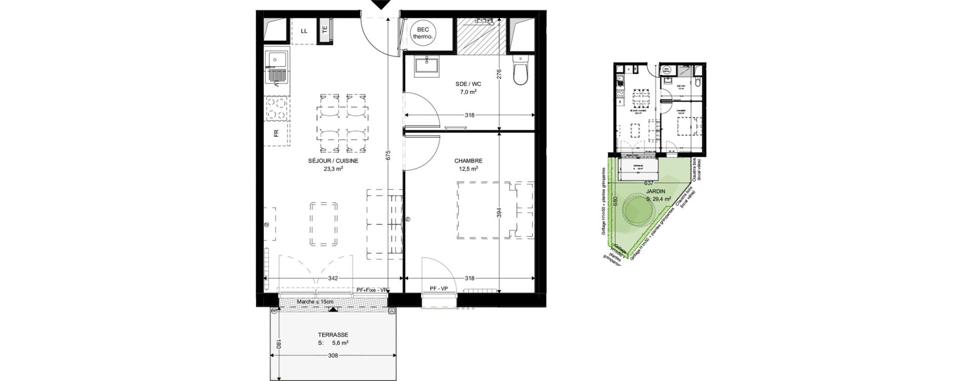 Appartement T2 de 42,80 m2 &agrave; Fouras Chevalier