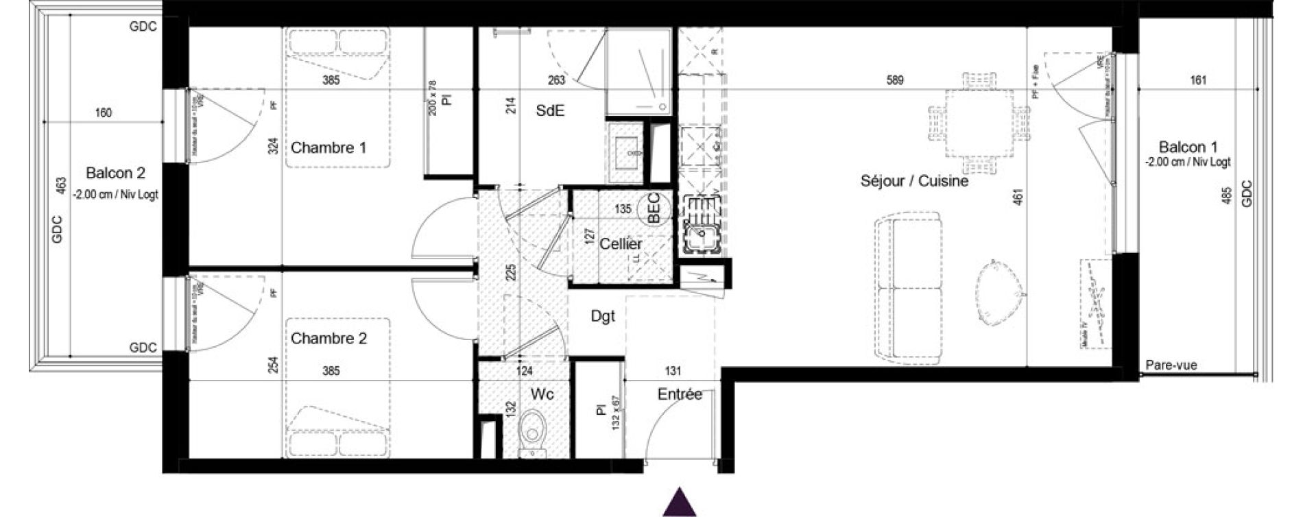 Appartement T3 de 64,10 m2 &agrave; Fouras Centre