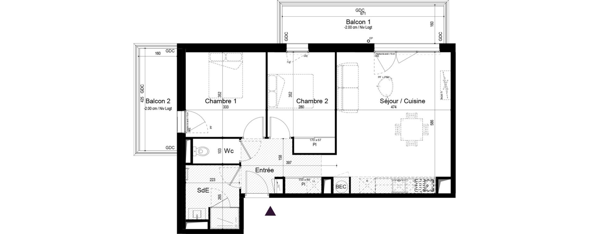 Appartement T3 de 64,53 m2 &agrave; Fouras Centre