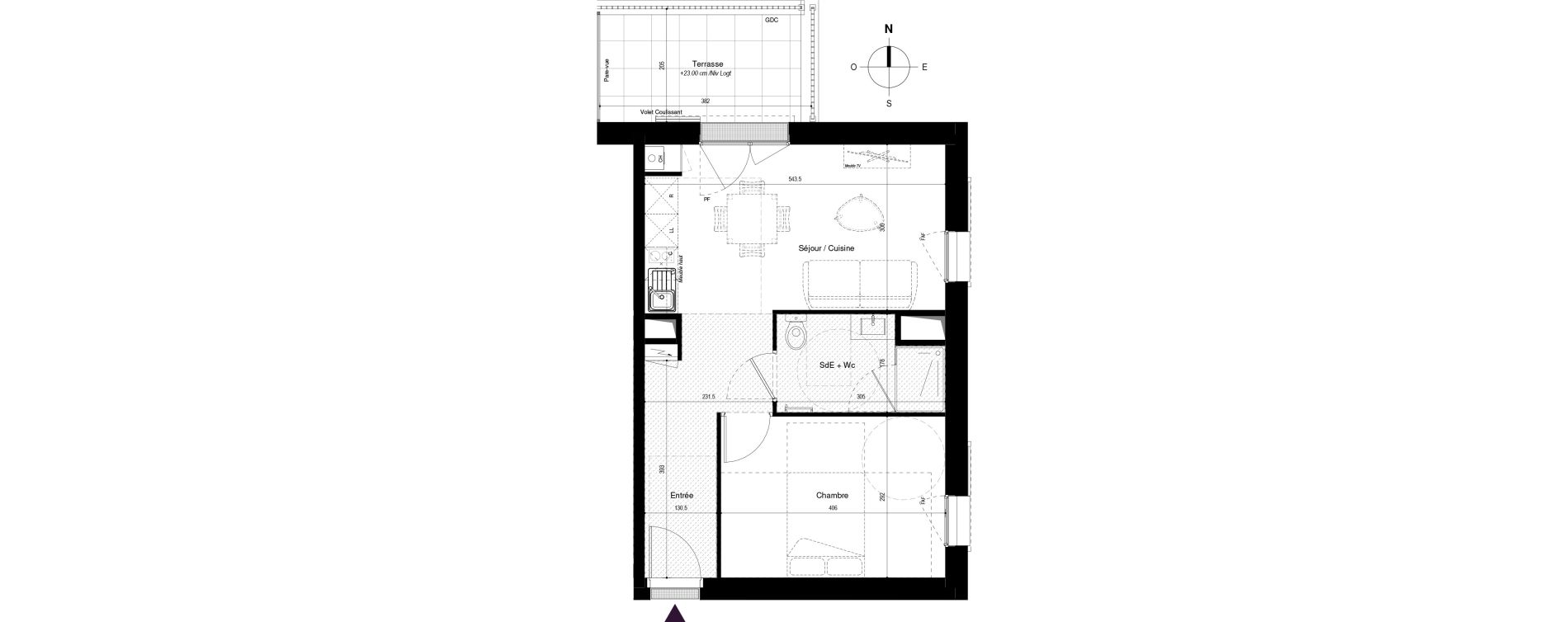 Appartement T2 de 40,64 m2 &agrave; Fouras Centre