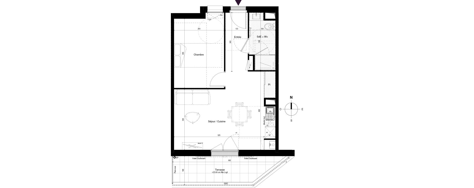 Appartement T2 de 44,91 m2 &agrave; Fouras Centre