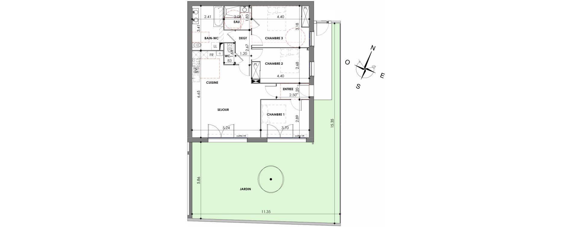 Appartement T4 de 88,50 m2 &agrave; La Jarrie Centre