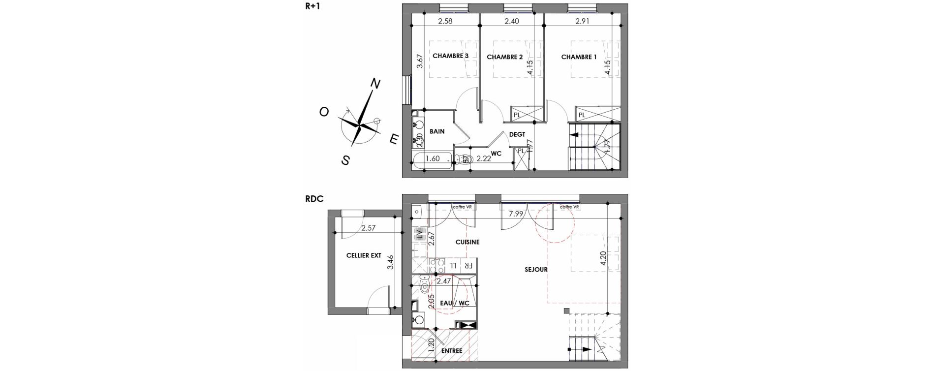 Duplex T4 de 87,60 m2 &agrave; La Jarrie Centre