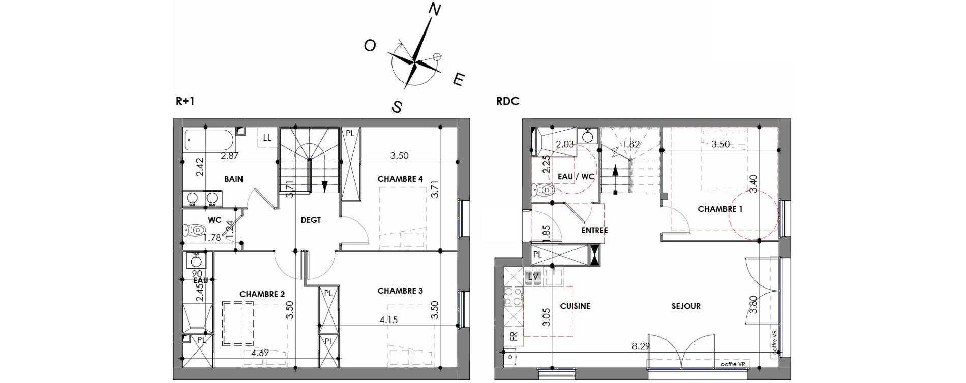 Duplex T5 de 107,70 m2 &agrave; La Jarrie Centre