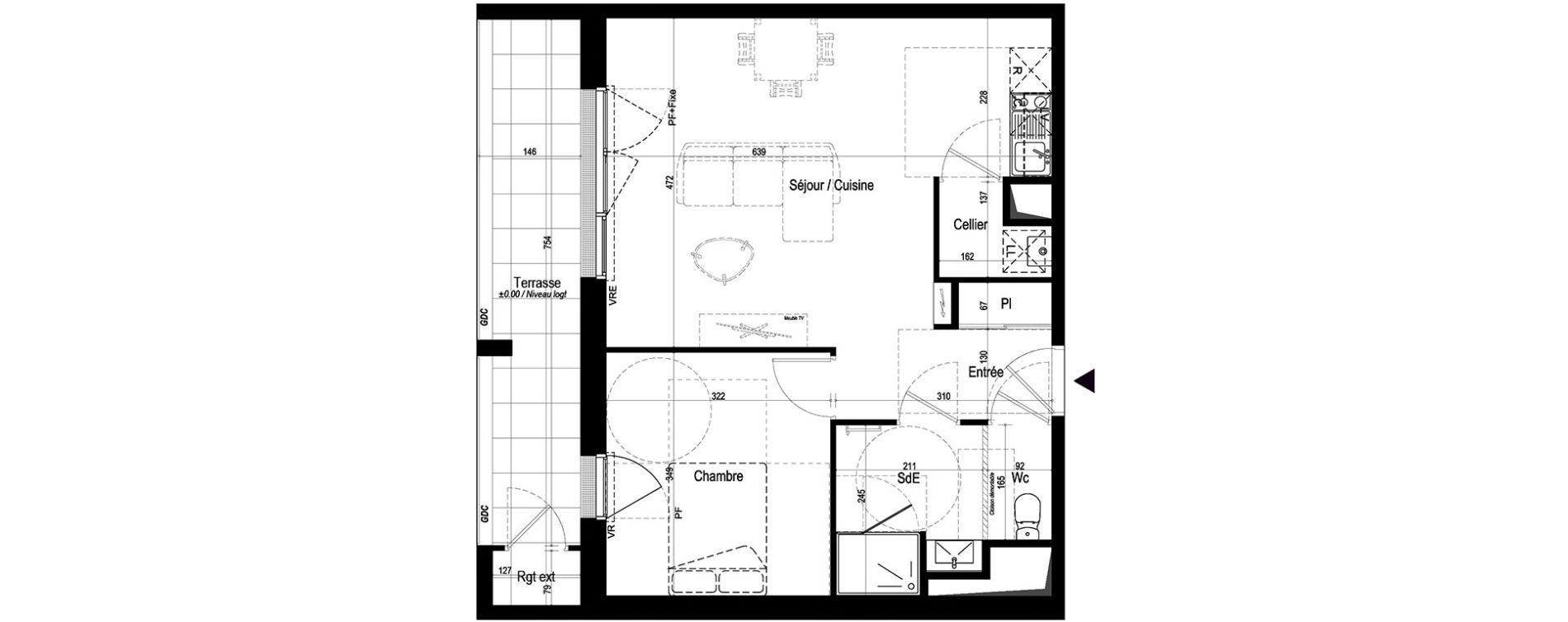 Appartement T2 de 49,96 m2 &agrave; La Rochelle Laleu