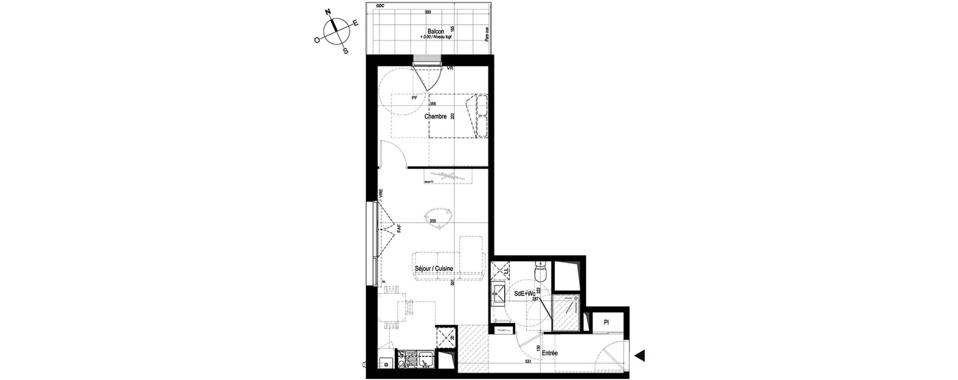 Appartement T2 de 45,15 m2 &agrave; La Rochelle Laleu