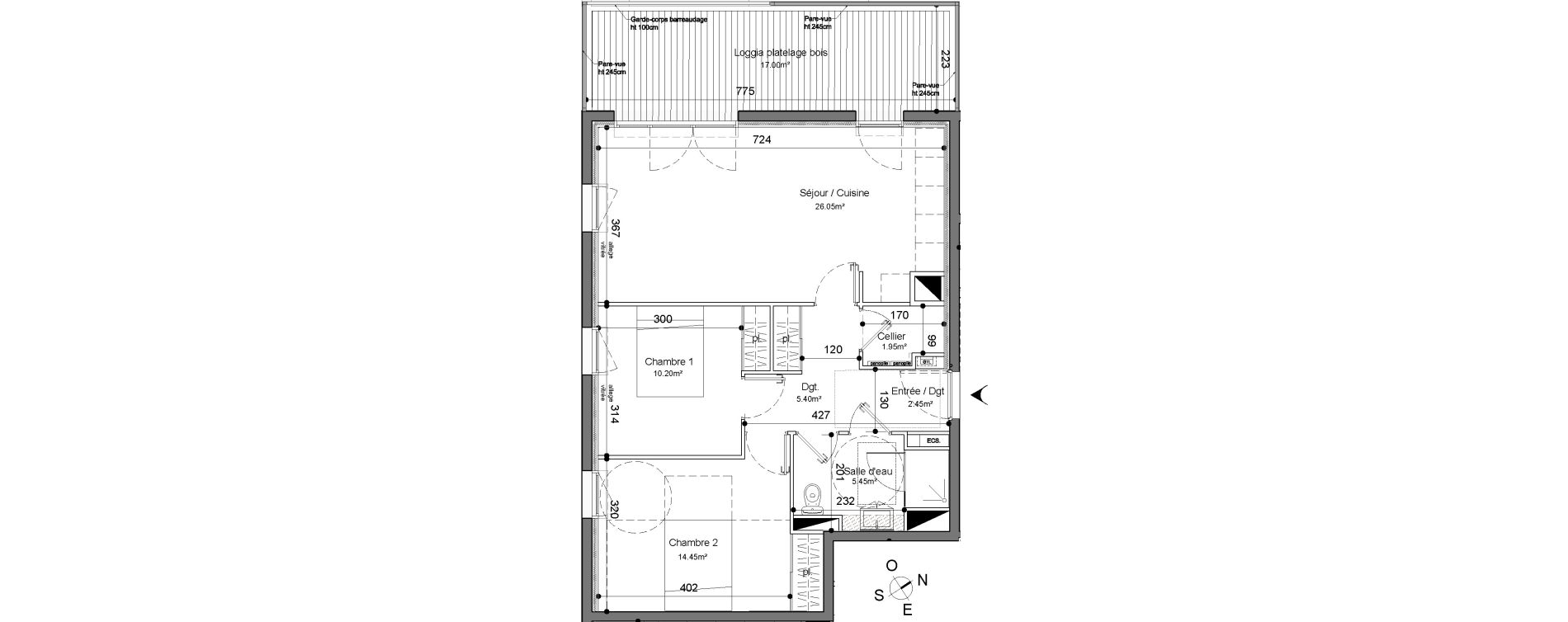 Appartement T3 de 65,95 m2 &agrave; La Rochelle Beauregard