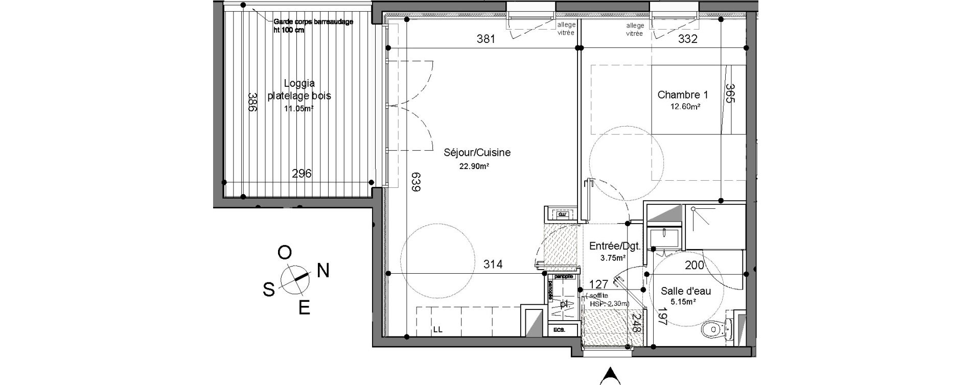 Appartement T2 de 44,40 m2 &agrave; La Rochelle Beauregard