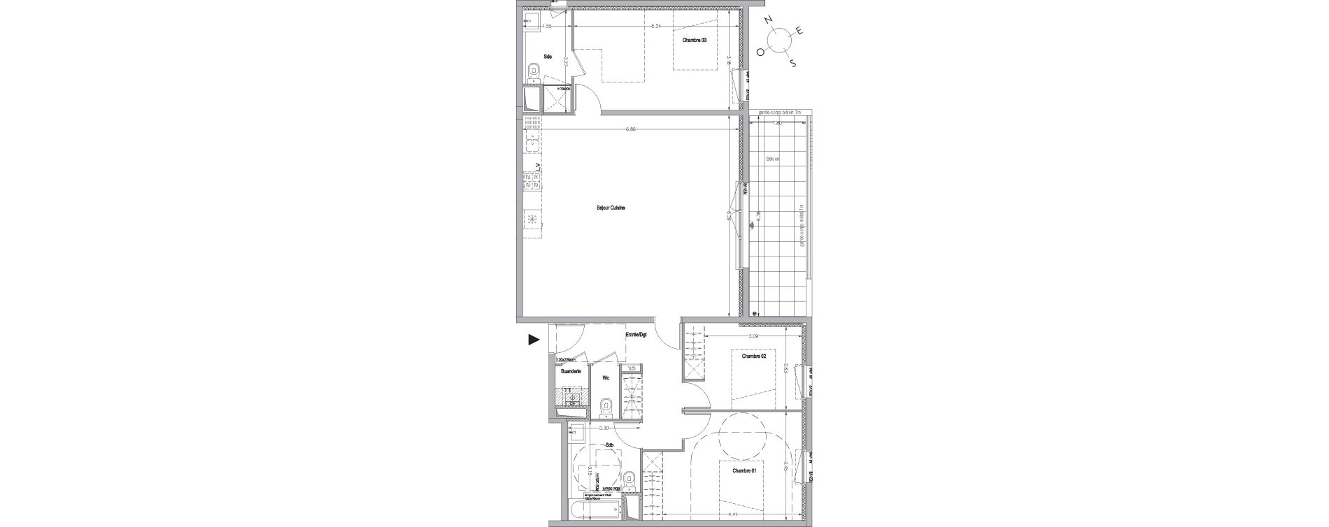 Appartement T4 de 109,90 m2 &agrave; La Rochelle Beauregard