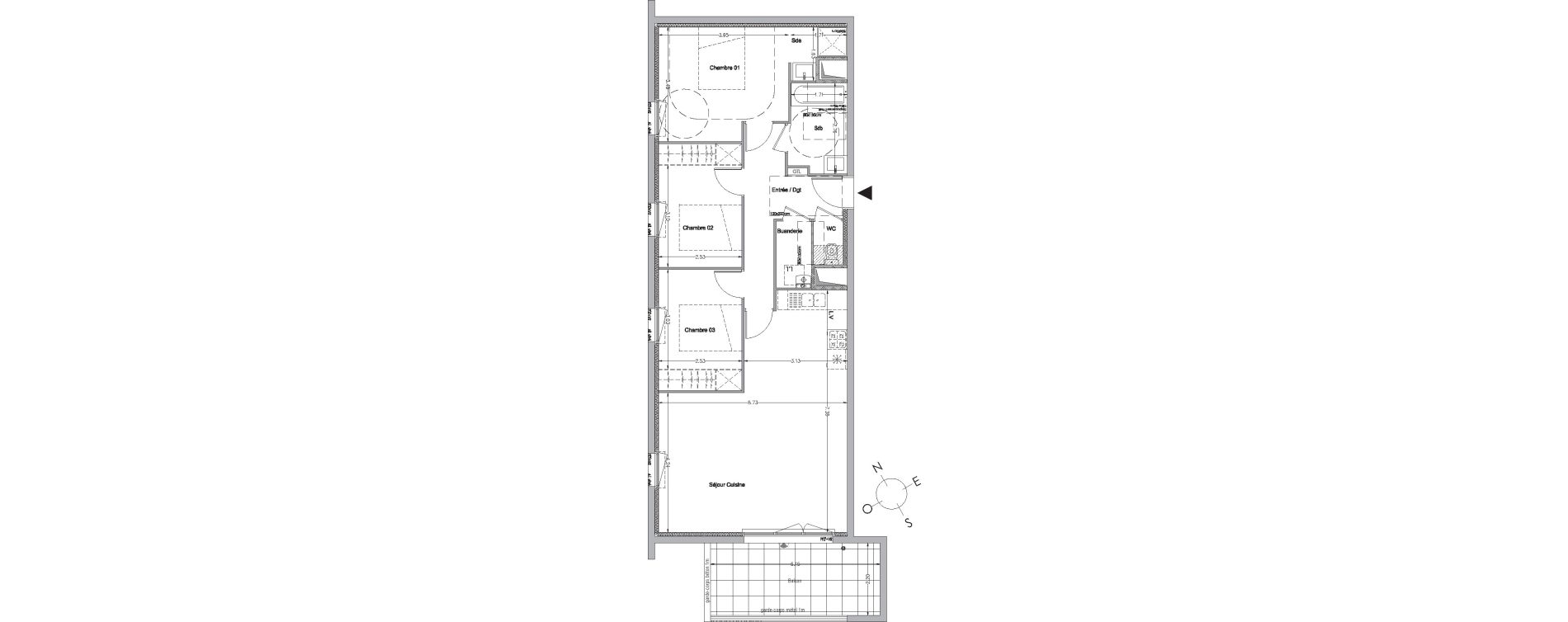 Appartement T4 de 83,80 m2 &agrave; La Rochelle Beauregard