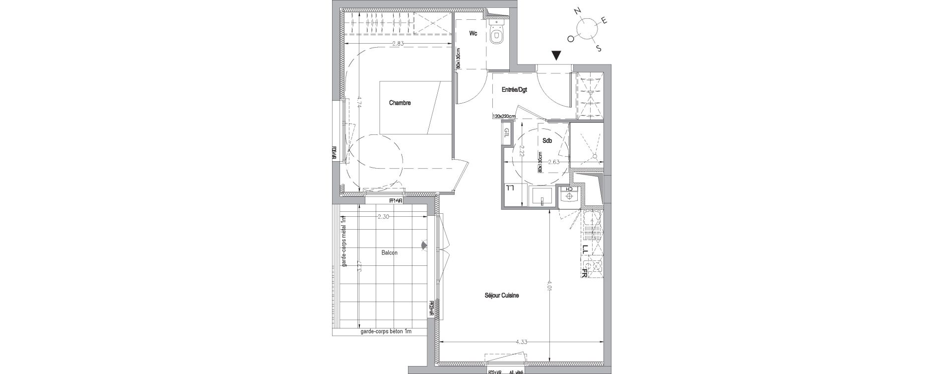 Appartement T2 de 45,80 m2 &agrave; La Rochelle Beauregard