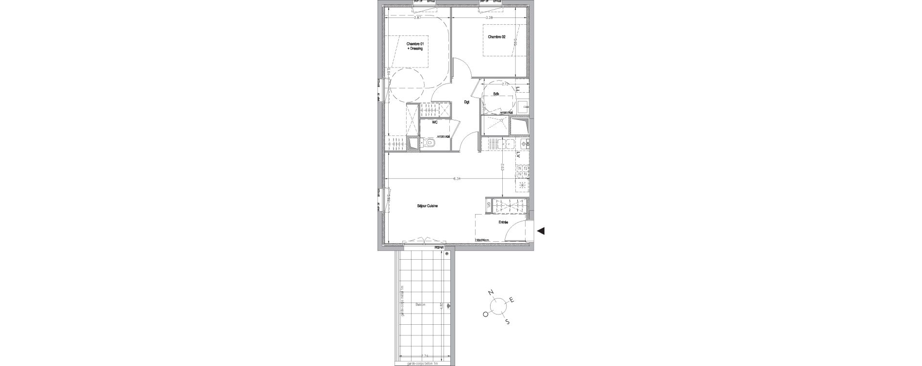 Appartement T3 de 61,90 m2 &agrave; La Rochelle Beauregard