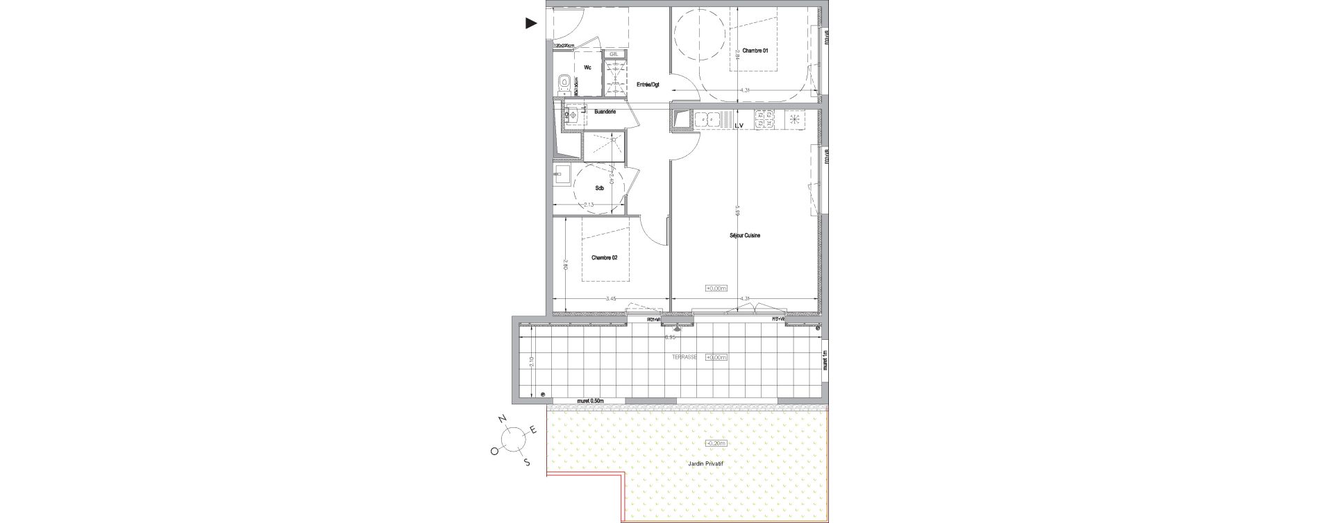 Appartement T3 de 66,40 m2 &agrave; La Rochelle Beauregard