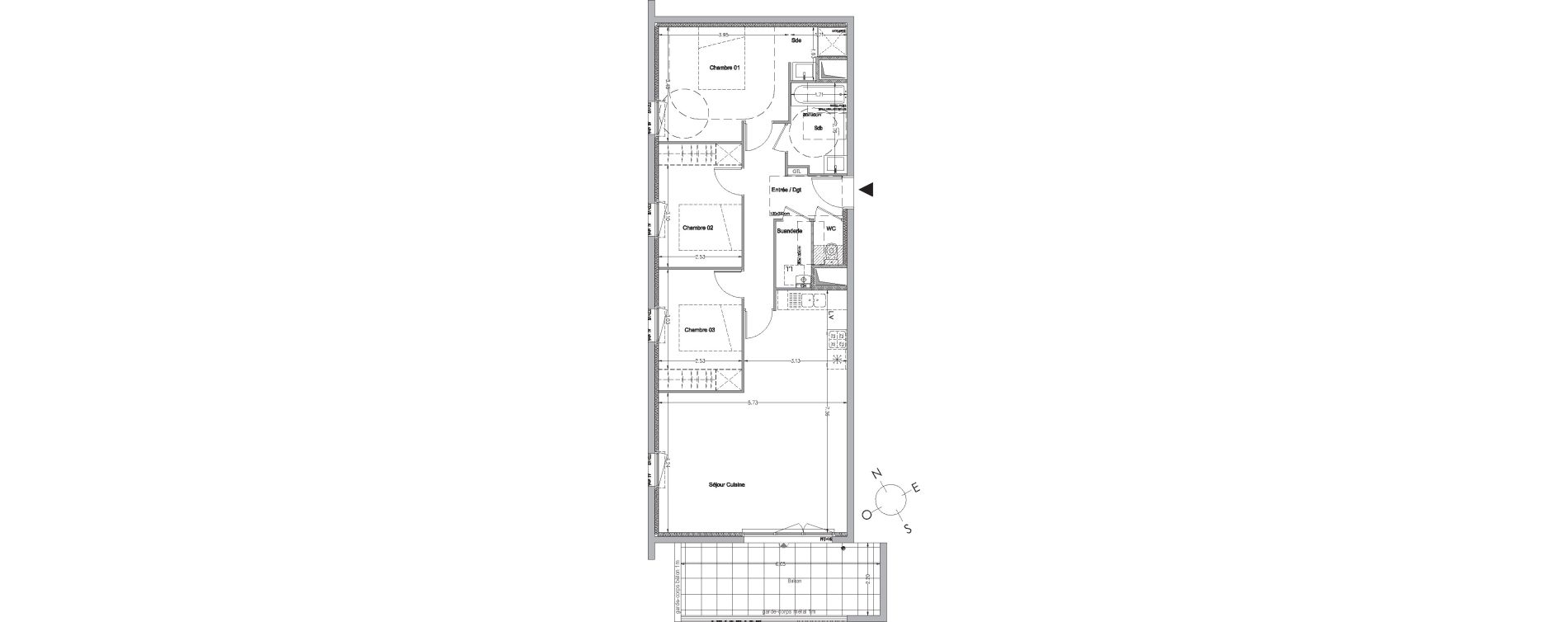 Appartement T4 de 83,80 m2 &agrave; La Rochelle Beauregard