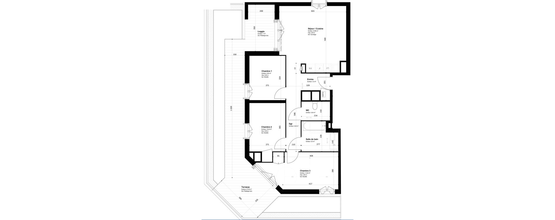 Appartement T4 de 75,93 m2 &agrave; La Rochelle Tasdon