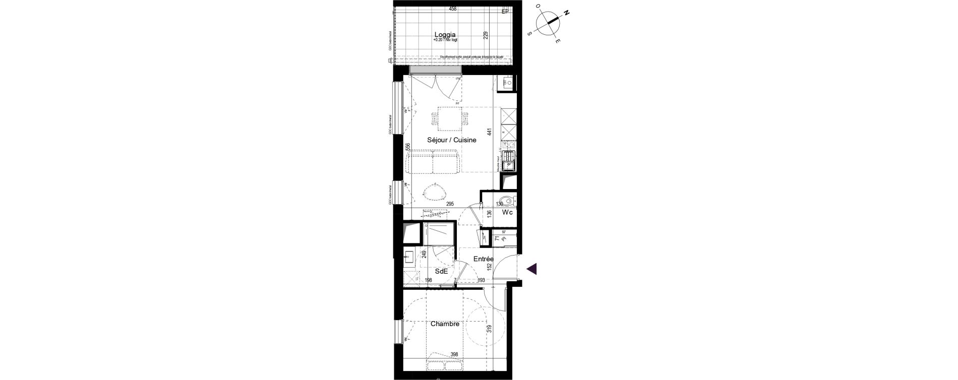 Appartement T2 de 45,52 m2 &agrave; La Rochelle Tasdon