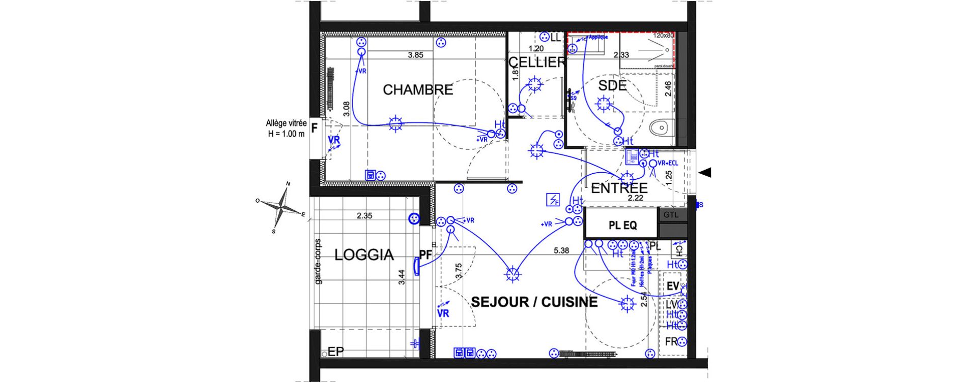 Appartement T2 de 43,14 m2 à La Rochelle Saint eloi