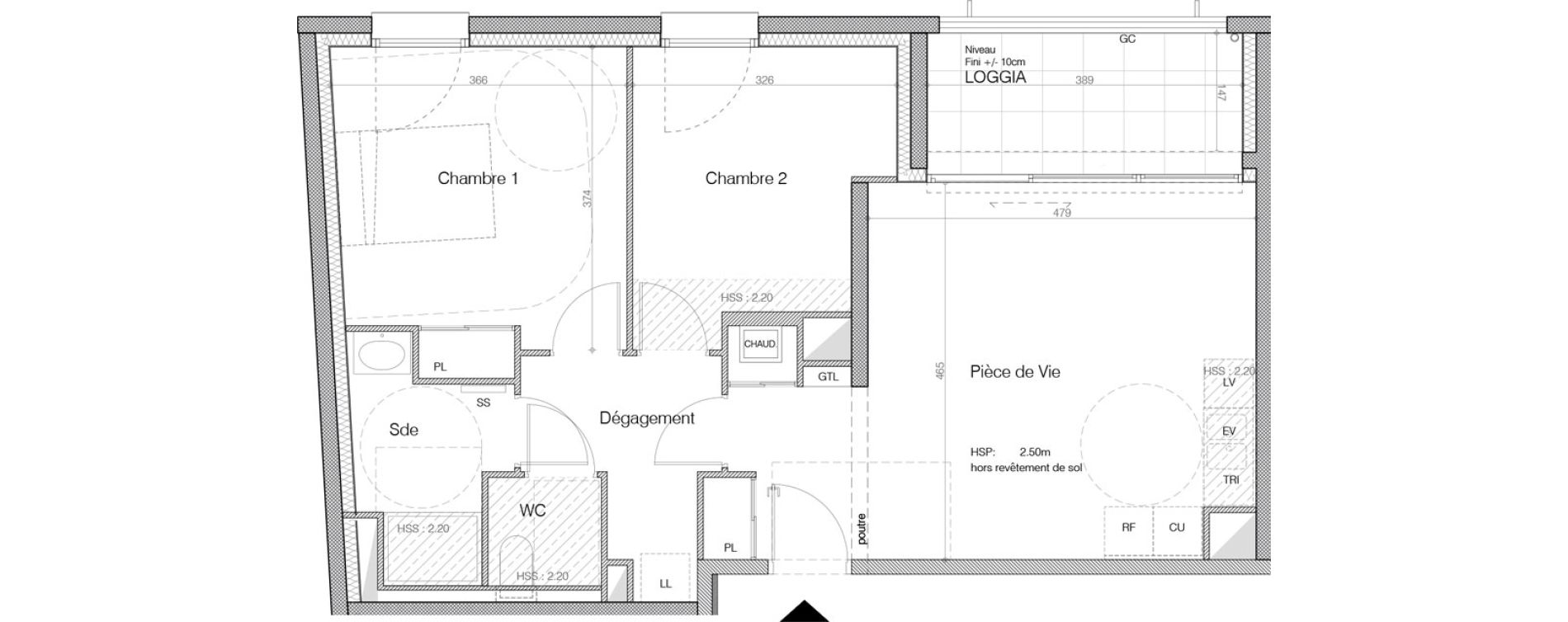 Appartement T3 de 61,80 m2 &agrave; La Rochelle Rompsay