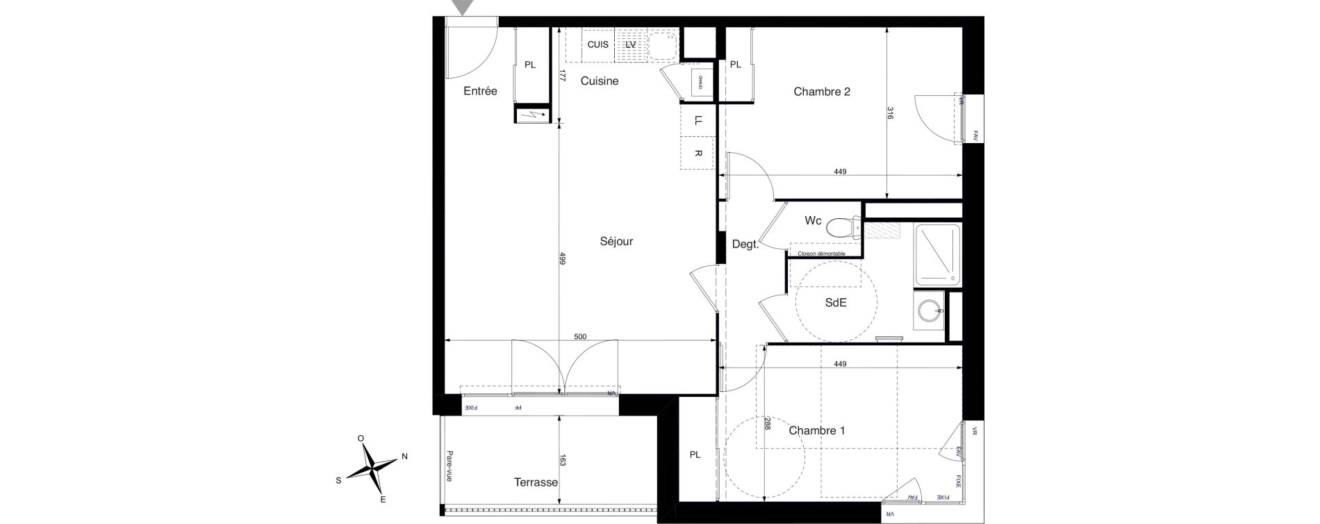 Appartement T3 de 71,93 m2 &agrave; La Rochelle Cognehors