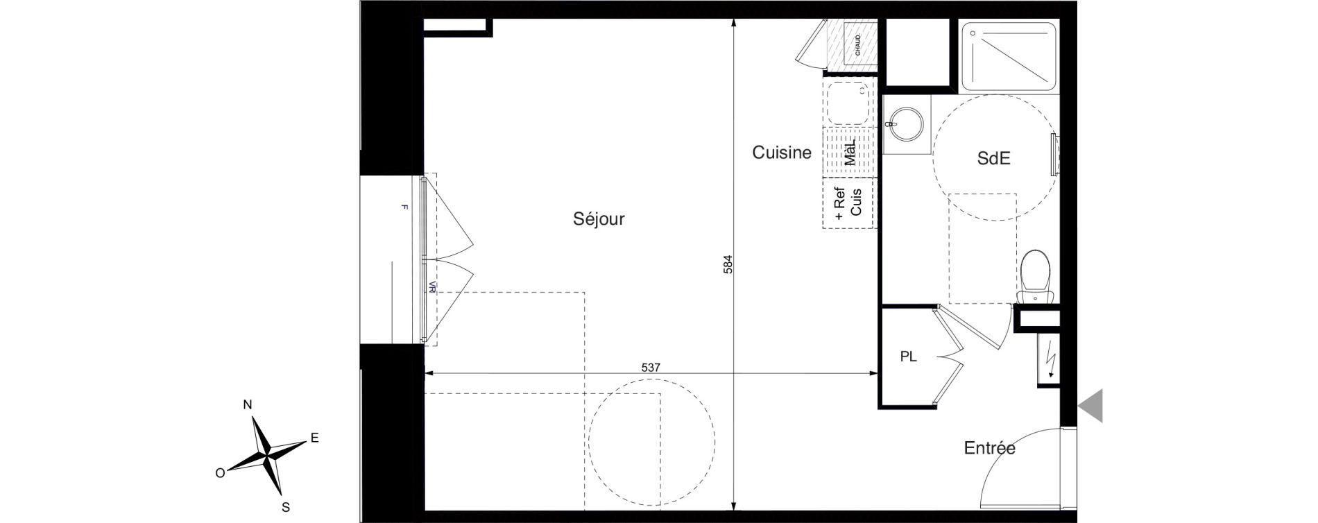 Studio de 42,55 m2 &agrave; La Rochelle Cognehors