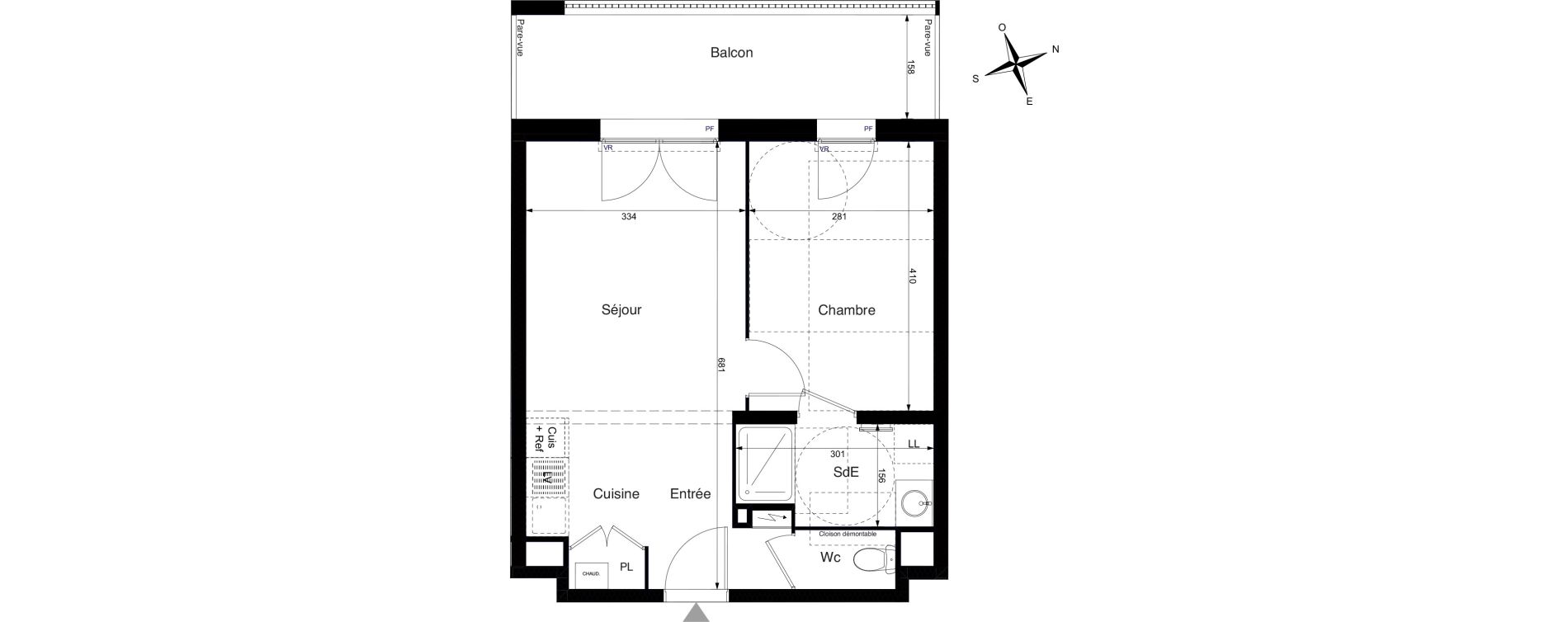 Appartement T2 de 39,93 m2 &agrave; La Rochelle Cognehors