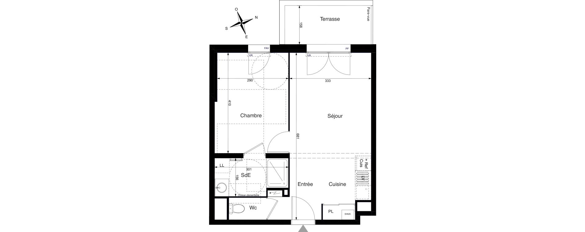 Appartement T2 de 41,00 m2 &agrave; La Rochelle Cognehors