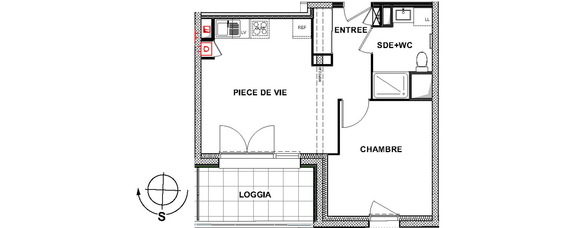 Appartement T2 de 41,00 m2 &agrave; La Rochelle La pallice