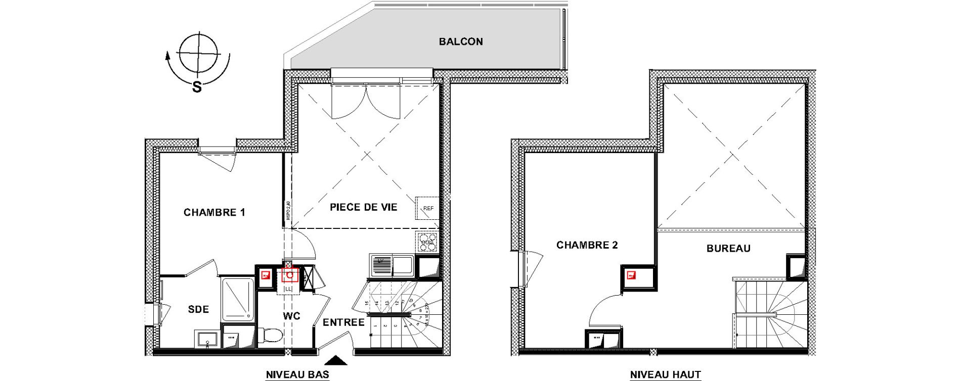 Duplex T3 de 65,31 m2 &agrave; La Rochelle La pallice