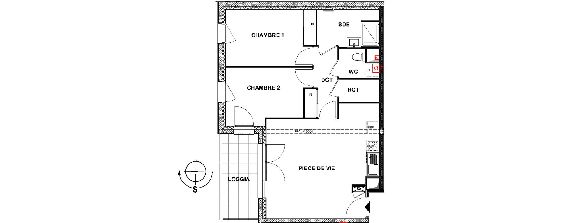 Appartement T3 de 66,16 m2 &agrave; La Rochelle La pallice